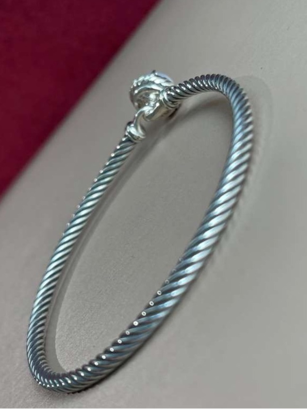 David Yurman Chatelaine Bracelet With Pearl 925 Sterling Silver 3mm medium - Picture 9 of 10